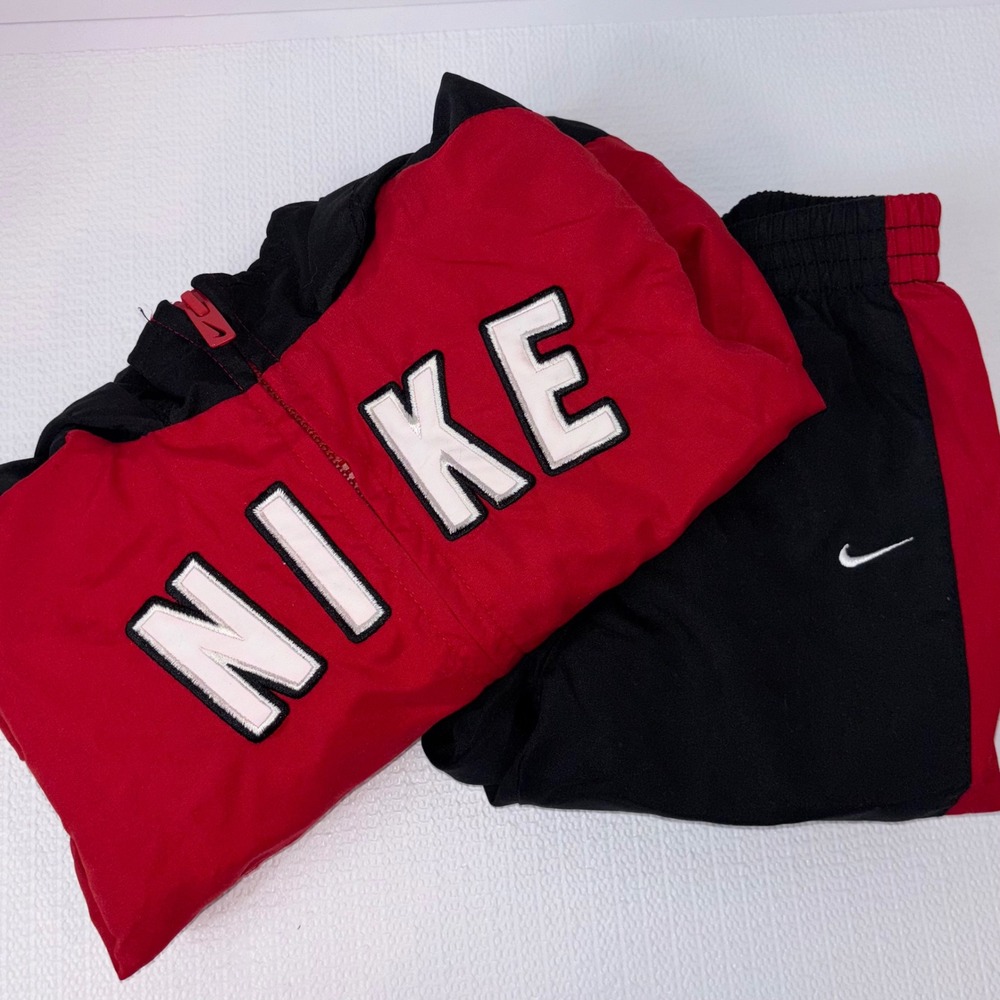 Nike Infant Tracksuit Set Jacket Pants Red Black White 12M Outfit